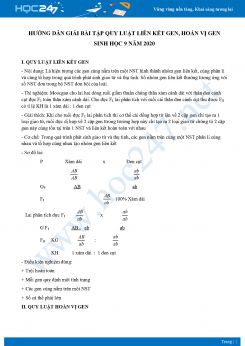 Hướng dẫn giải bài tập quy luật tương liên kết gen, hoán vị gen Sinh học 9 năm 2020 có đáp án