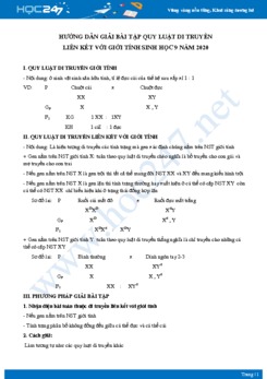 Hướng dẫn giải bài tập quy luật di truyền liên kết với giới tính Sinh học 9 năm 2020 có đáp án