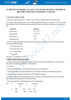 Lí thuyết ôn thi HSG chủ đề các quy luật di truyền khác chi phối sự biểu hiện tính trạng Sinh học 9 năm 2020