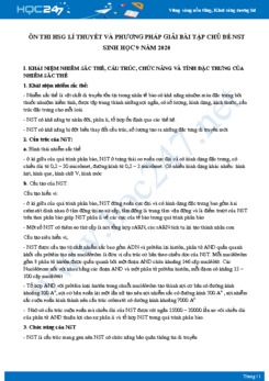Ôn thi HSG lí thuyết và phương pháp giải bài tập chủ đề NST  Sinh học 9 năm 2020