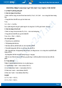 Phương pháp giải bài tập Oxit tác dụng với nước môn Hóa học 8