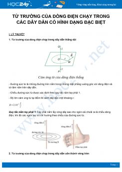 Lý thuyết và bài tập về Từ trường của dòng điện chạy trong các dây dẫn có hình dạng đặc biệt môn Vật Lý 11