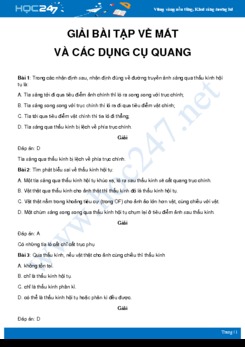 Hướng dẫn giải bài tập về Mắt và Các dụng cụ quang môn Vật Lý 11 Cơ bản năm 2020