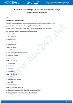 30 Câu hỏi trắc nghiệm chủ đề Ứng dụng di truyền học môn Sinh học 9