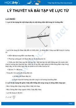 Tổng hợp lý thuyết và bài tập về Lực từ môn Vật Lý 11 năm 2020