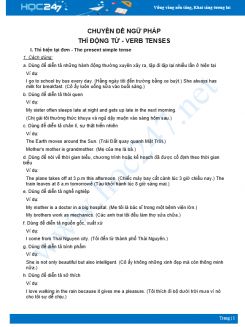 Chuyên đề ngữ pháp Thì động từ