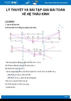 Tổng hợp lý thuyết và bài tập Giải bài toán về hệ thấu kính môn Vật Lý 11 năm 2020