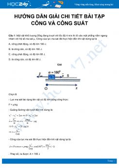 Hướng dẫn giải chi tiết bài tập công và công suất môn Vật Lý 10 năm 2020