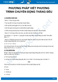 Phương pháp viết phương trình chuyển động thẳng đều môn Vật Lý 10 năm 2020