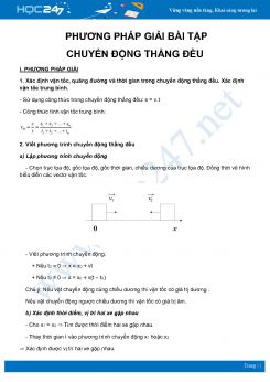 Phương pháp giải bài tập chuyển động thẳng đều môn Vật Lý 10 năm 2020