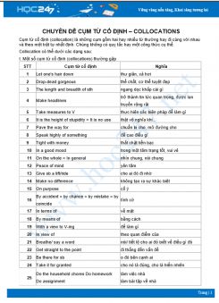 Chuyên đề Cụm Từ Cố Định - Collocations