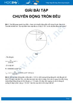 Hướng dẫn giải bài tập Chuyển động tròn đều môn Vật Lý 10 năm 2020