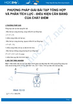 Phương pháp giải bài tập Tổng hợp và phân tích lực - Điều kiện cân bằng của chất điểm môn Vật Lý 10 năm 2020