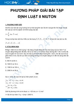 Phương pháp giải bài tập Đinh Luật II Niuton môn Vật Lý 10 năm 2020