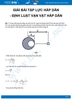 Hướng dẫn giải bài tập Lực hấp dẫn - Định luật vạn vật hấp dẫn môn Vật Lý 10 năm 2020