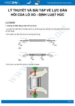 Tổng hợp lý thuyết và bài tập về Lực đàn hồi của lò xo - Định luật Húc môn Vật Lý 10 năm 2020
