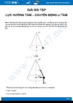 Hướng dẫn giải dạng bài tập Lực hướng tâm và Chuyển động li tâm môn Vật Lý 10 năm 2020