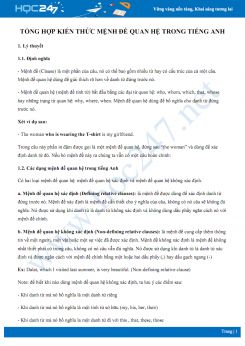 Tổng hợp kiến thức mệnh đề quan hệ trong Tiếng Anh