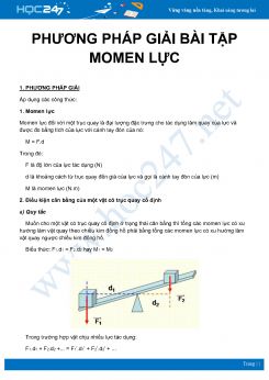 Phương pháp giải bài tập Momen lực môn Vật Lý 10 năm 2020