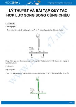 Tổng hợp lý thuyết và bài tập về Quy tắc hợp lực song song cùng chiều môn Vật Lý 10 năm 2020