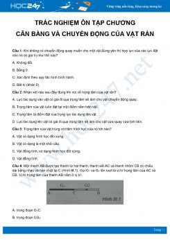 35 câu trắc nghiệm ôn tập chương Cân bằng và Chuyển động của vật rắn môn Vật Lý 10 năm 2020 có đáp án