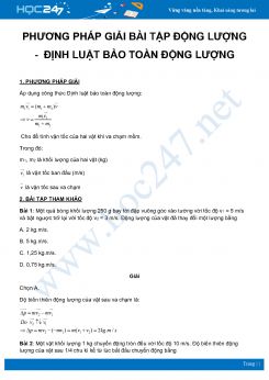 Phương pháp giải bài tập về Động lượng và Định luật bảo toàn động lượng môn Vật Lý 10 năm 2020
