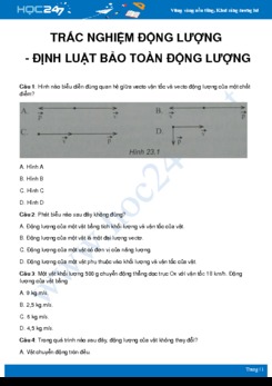 27 câu trắc nghiệm ôn tập về Động lượng và Định luật bảo toàn động lượng có đáp án môn Vật Lý 10 năm 2020