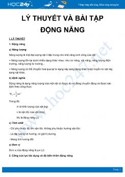 Tổng hợp lý thuyết và bài tập về Động năng môn Vật Lý 10 năm 2020
