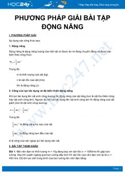 Phương pháp giải bài tập Động năng môn Vật Lý 10 năm 2020