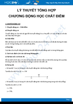 Lý thuyết tổng hợp chương Động học chất điểm môn Vật Lý 10 năm 2020