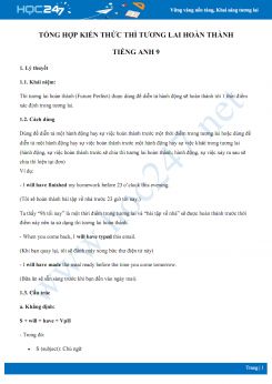 Tổng hợp kiến thức thì tương lai hoàn thành Tiếng Anh 9