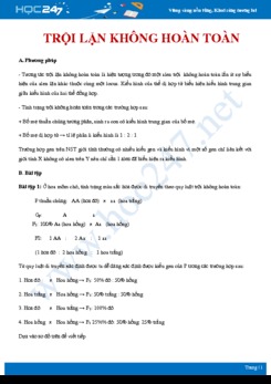 Phương pháp giải Các dạng bài tập trội lặn không hoàn toàn Sinh học 12