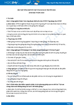 Bài tập tổng hợp ôn tập Ứng dụng di truyền học Sinh học 9 năm 2020 có đáp án