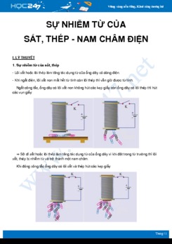 Tổng hợp lý thuyết và bài tập về Sự nhiễm từ của sắt, thép - Nam châm điện môn Vật Lý 9 năm 2020
