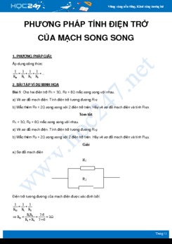 Phương pháp giải dạng bài tập Tính điện trở của đoạn mạch dẫn điện mắc song song môn Vật Lý 9 năm 2020