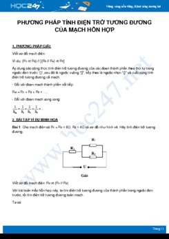 Phương pháp giải dạng bài tập Tính điện trở tương đương của mạch điện hỗn hợp môn Vật Lý 9 năm 2020