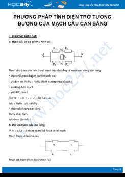 Phương pháp giải dạng bài tập Tính điện trở tương đương của mạch cầu môn Vật Lý 9 năm 2020
