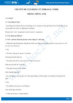 Chuyên đề cụm động từ (phrasal verb) trong Tiếng Anh