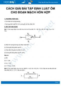 Luyện giải Bài tập Định luật Ôm cho đoạn mạch hỗn hợp môn Vật Lý 9 năm 2020