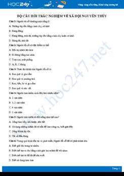 Tổng hợp câu hỏi trắc nghiệm về Xã hội nguyên thủy có đáp án môn Lịch sử 6