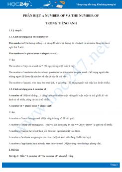 Phân biệt a number of và the number of trong Tiếng Anh