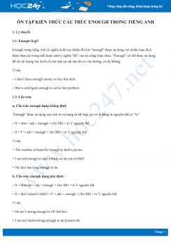 Ôn tập kiến thức cấu trúc enough trong Tiếng Anh