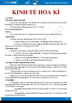 Lý thuyết và bài tập ôn tập kiến thức về Kinh tế Hoa Kì Địa lí 11