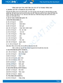 Tổng hợp quy tắc phát âm trong Tiếng Anh