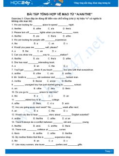 58 bài tập ôn tập mạo từ có đáp án Tiếng Anh 10