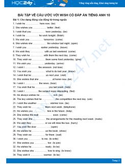 99 bài tập tự luận câu điều ước có đáp án Tiếng Anh 10