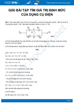 Hướng dẫn giải bài tập Xác định các giá trị định mức của dụng cụ điện môn Vật Lý 9 năm 2020