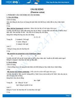 Câu bị động trong các thì (Passive voice in tenses)