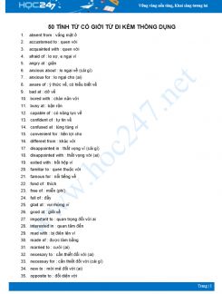 50 tính từ có giới từ đi kèm thông dụng