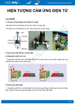 Tổng hợp lý thuyết và bài tập về Hiện tượng cảm ứng điện từ môn Vật Lý 9 năm 2020